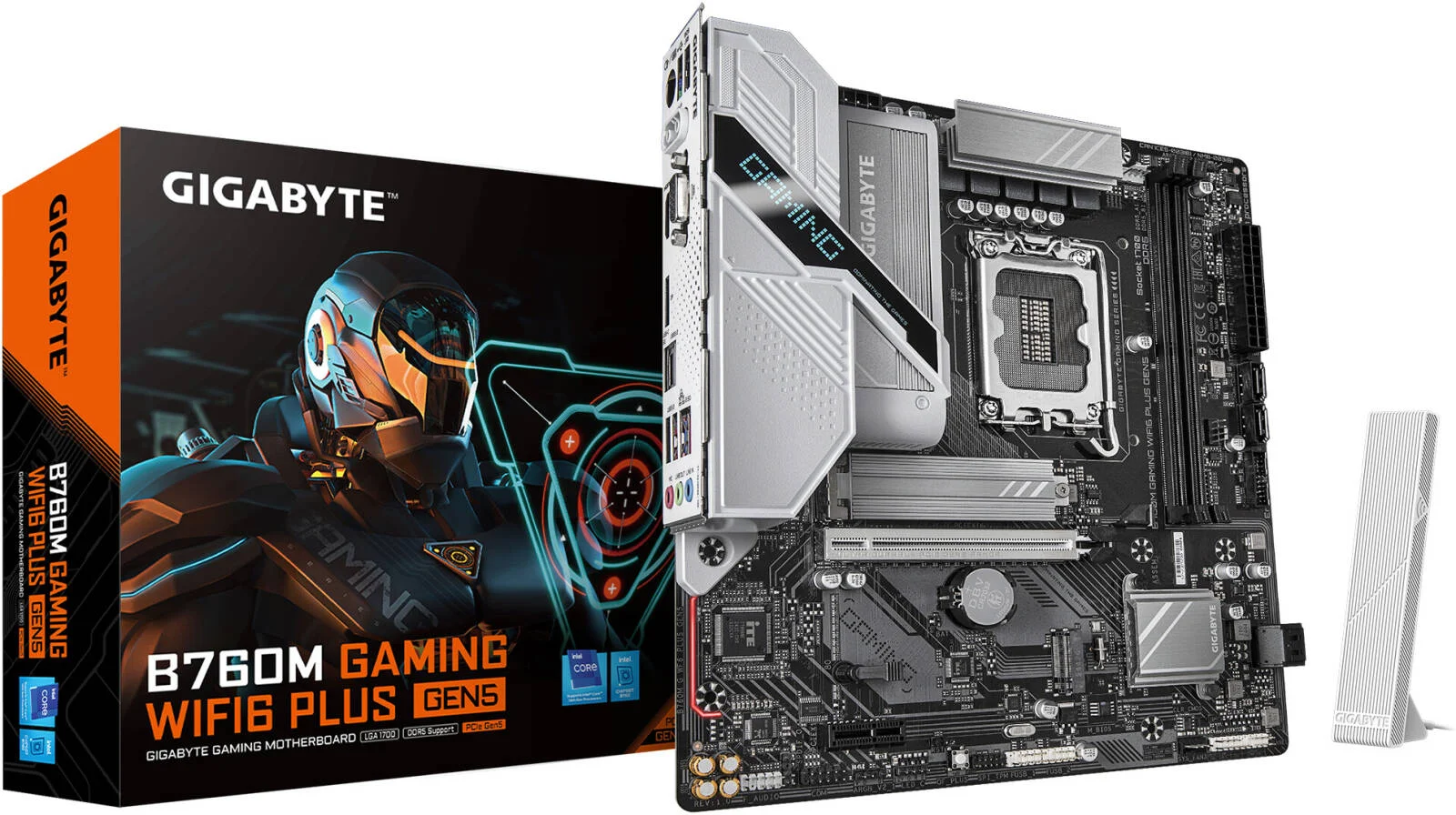 مادربرد GIGABYTE B760M GAMING WIFI6 PLUS GEN5 m-ATX اینتل، چیپست Intel B760، اسلات 2x DDR5 DIMM، حداکثر حافظه 128 گیگابایت، 1x PCIe 5.0 x16، 2x اسلات M.2 | B760M-G-WF6-PLUS-GEN5