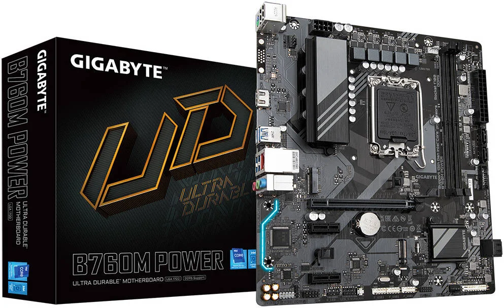مادربرد GIGABYTE B760M Power LGA 1700 Micro ATX، چیپست Intel B760، 2 اسلات DDR5 DIMM، حداکثر حافظه 128 گیگابایت، 1 اسلات PCIe 4.0 x16، 2 سوکت M.2 | B760M-POWER