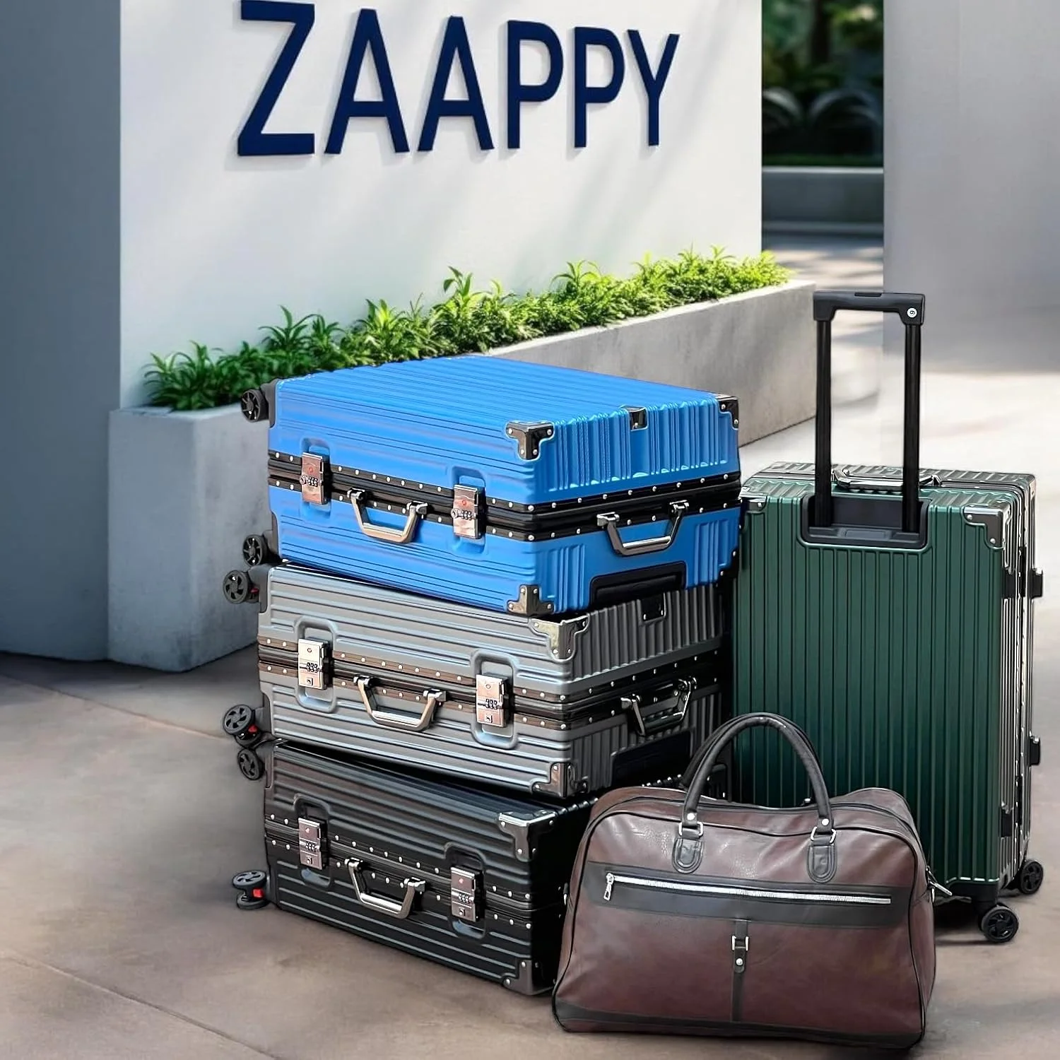 چمدان سایز متوسط با فریم آلومینیومی – چمدان 24 اینچی بدون زیپ با ظرفیت 20-25 کیلوگرم، قفل ایمن و 8 چرخ گردان – کیف دستی بادوام از جنس PU (خاکستری) چمدان سایز متوسط با فریم آلومینیومی – چمدان 24 اینچی بدون زیپ با ظرفیت 20-25 کیلوگرم، قفل ایمن و 8 چرخ گردان – کیف دستی بادوام از جنس PU (خاکستری)