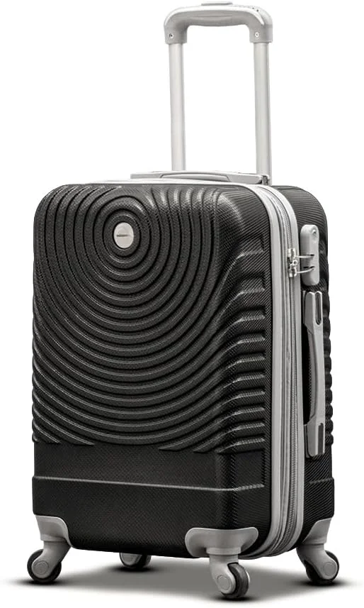 چمدان مشکی سخت پوسته قابل گسترش سایز ۲۴ اینچ (۲۰-۲۴ کیلوگرم) با چرخ‌های اسپینر روان و قفل ترکیبی ایمن