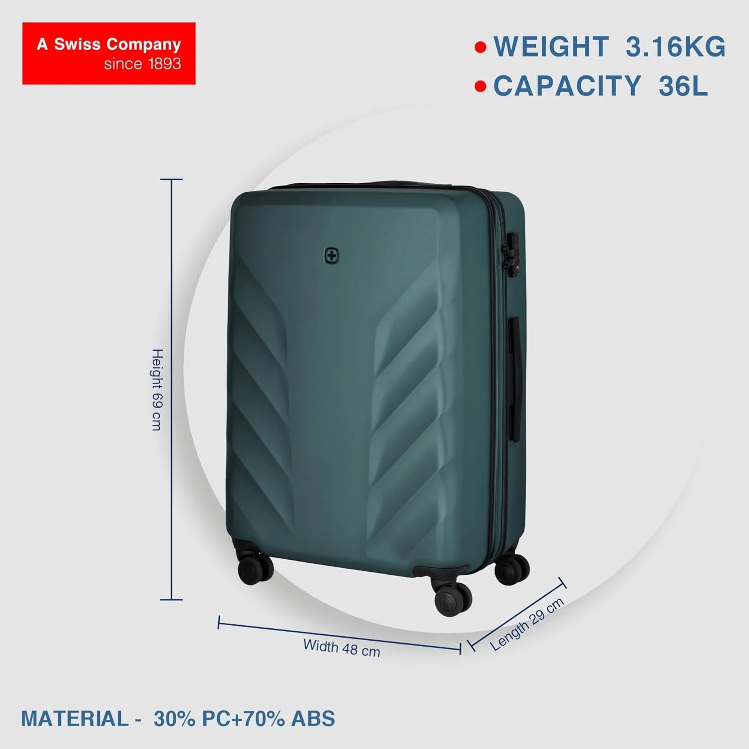 چمدان چرخدار سخت و بزرگ شونده ونگر موشن - 612706 69 سانتی متر سبز چمدان چرخدار سخت و بزرگ شونده ونگر موشن - 612706 69 سانتی متر سبز