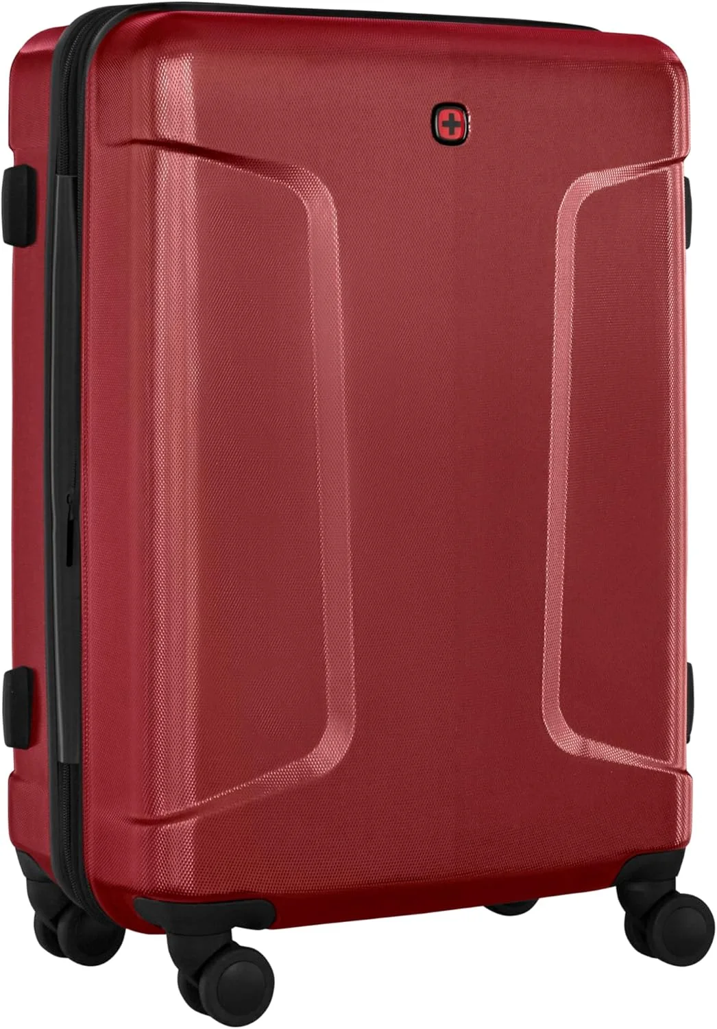 چمدان سخت بدنه ونگر مدل Legacy با 4 چرخ، دسته تلسکوپی، قفل امنیتی، مناسب بانوان و آقایان، مسافرت و تعطیلات، قرمز، 66 (79) لیتر، سایز متوسط
