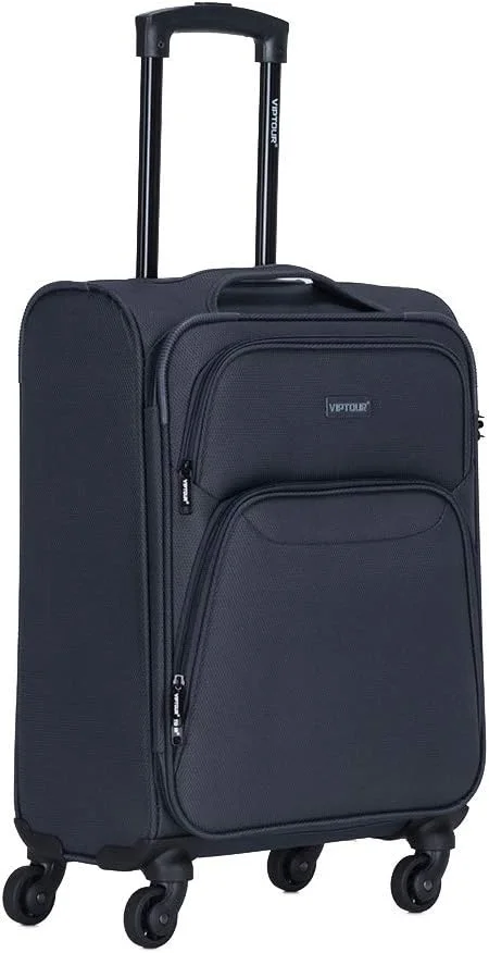 چمدان تک دسته تِرولی سبک وزن پلی استر ژاکارد وی تی-آ 380، آلویی - سایز 20 اینچ