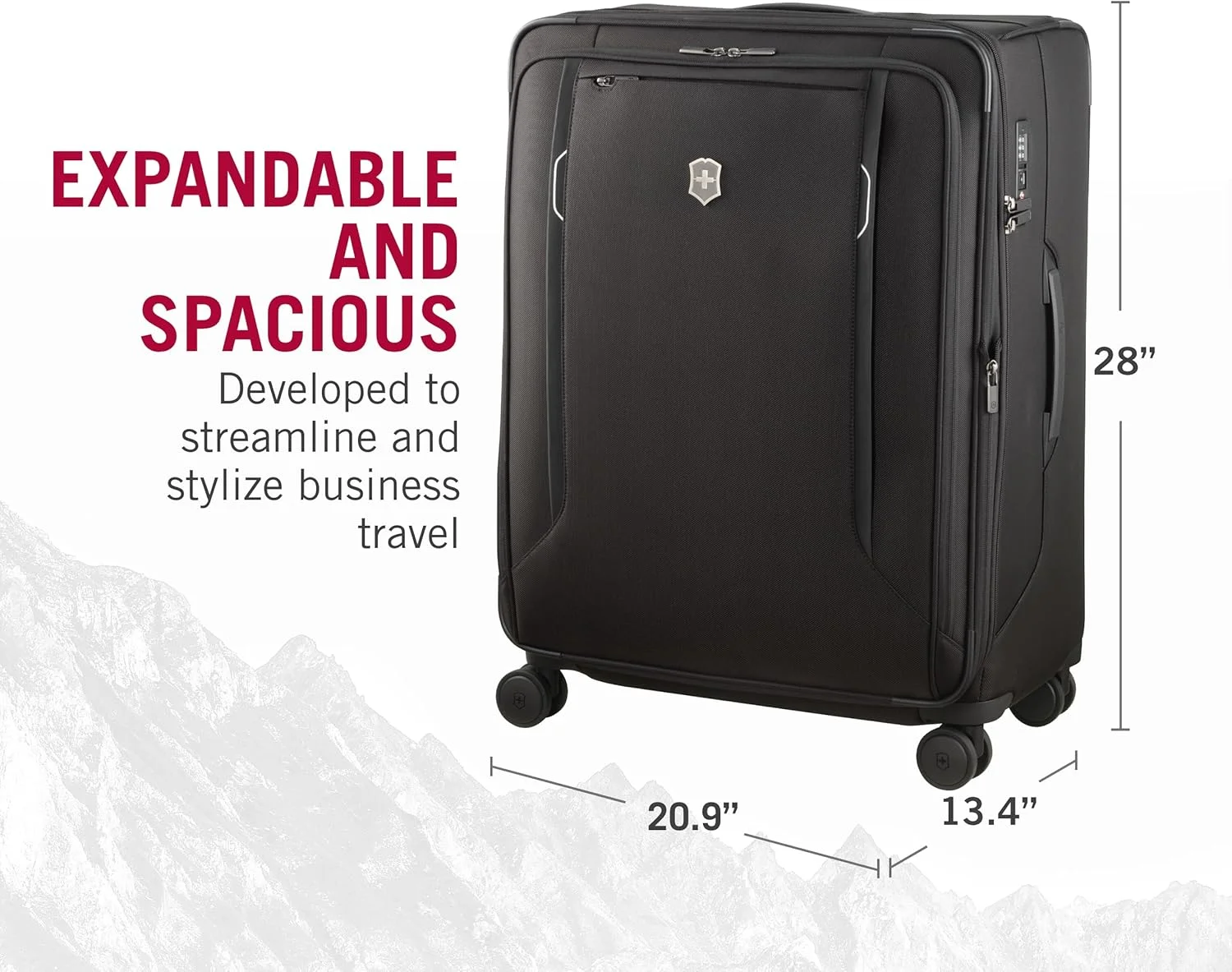 چمدان چرخدار بزرگ ویکتورینوکس ورکس ترَوِلِر 6.0 با قابلیت افزایش حجم، 71 سانتی‌متر، مشکی - 7613329059883