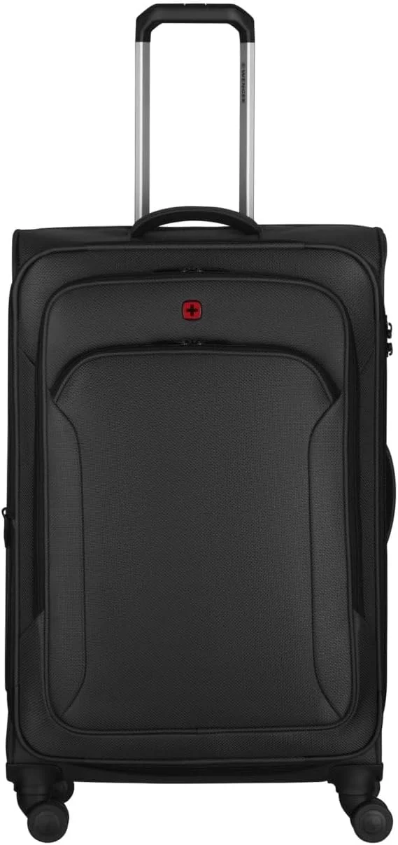 چمدان چرخ‌دار نرم ونگر Vibrave سایز 68 سانتی‌متر با 4 چرخ دوبل و قابلیت افزایش حجم - مدل 612553، سایز 68 سانتی‌متر، مشکی