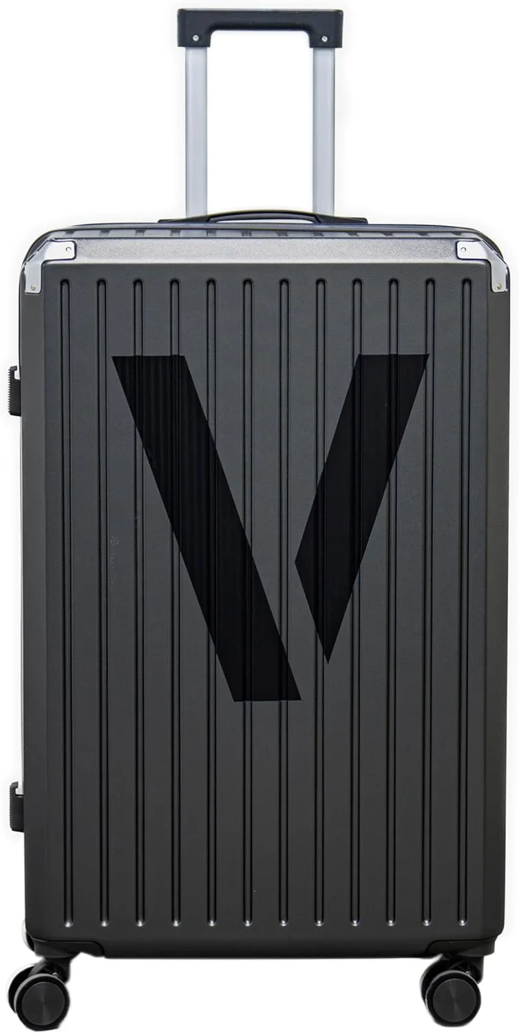چمدان سخت پوسته 28 اینچی، جنس PC+ABS، چمدان بزرگ 78 سانتی‌متری، ظرفیت 110 لیتر، خاکستری، کیف مسافرتی سبک وزن با چرخ‌های دوبل
