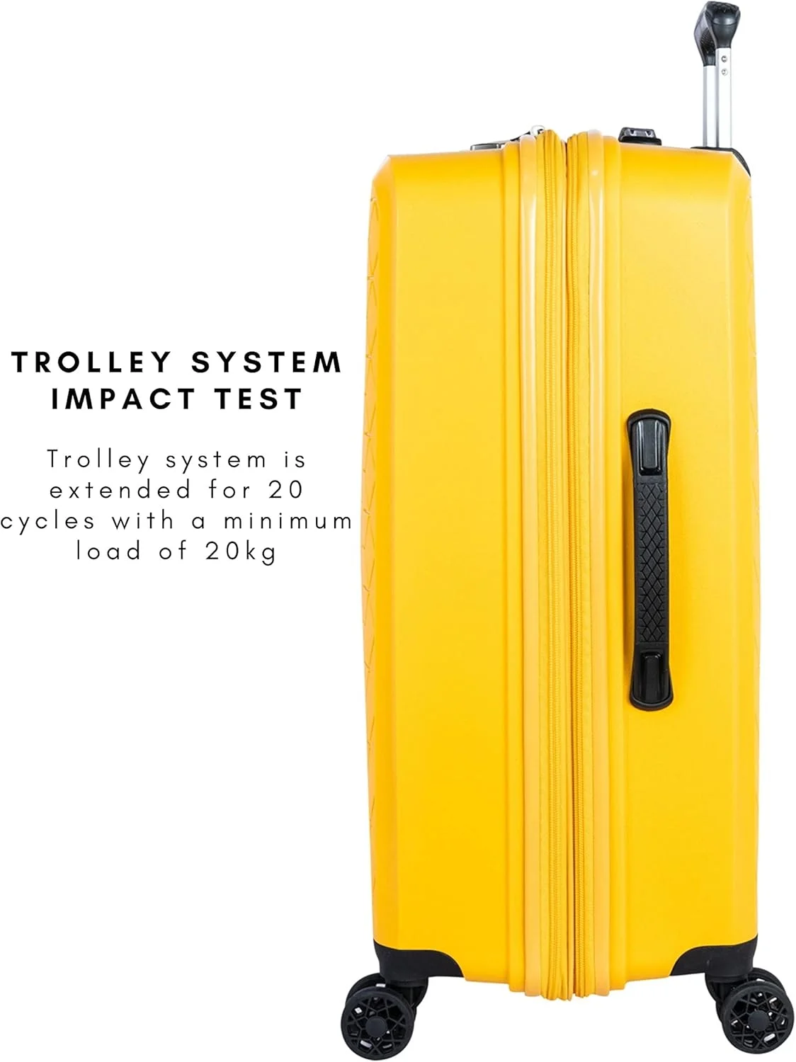 چمدان نشکن VERAGE مناسب سفر، چمدان بزرگ شونده، کالکشن الماس (چمدان سایز بزرگ 29 اینچ، زرد)
