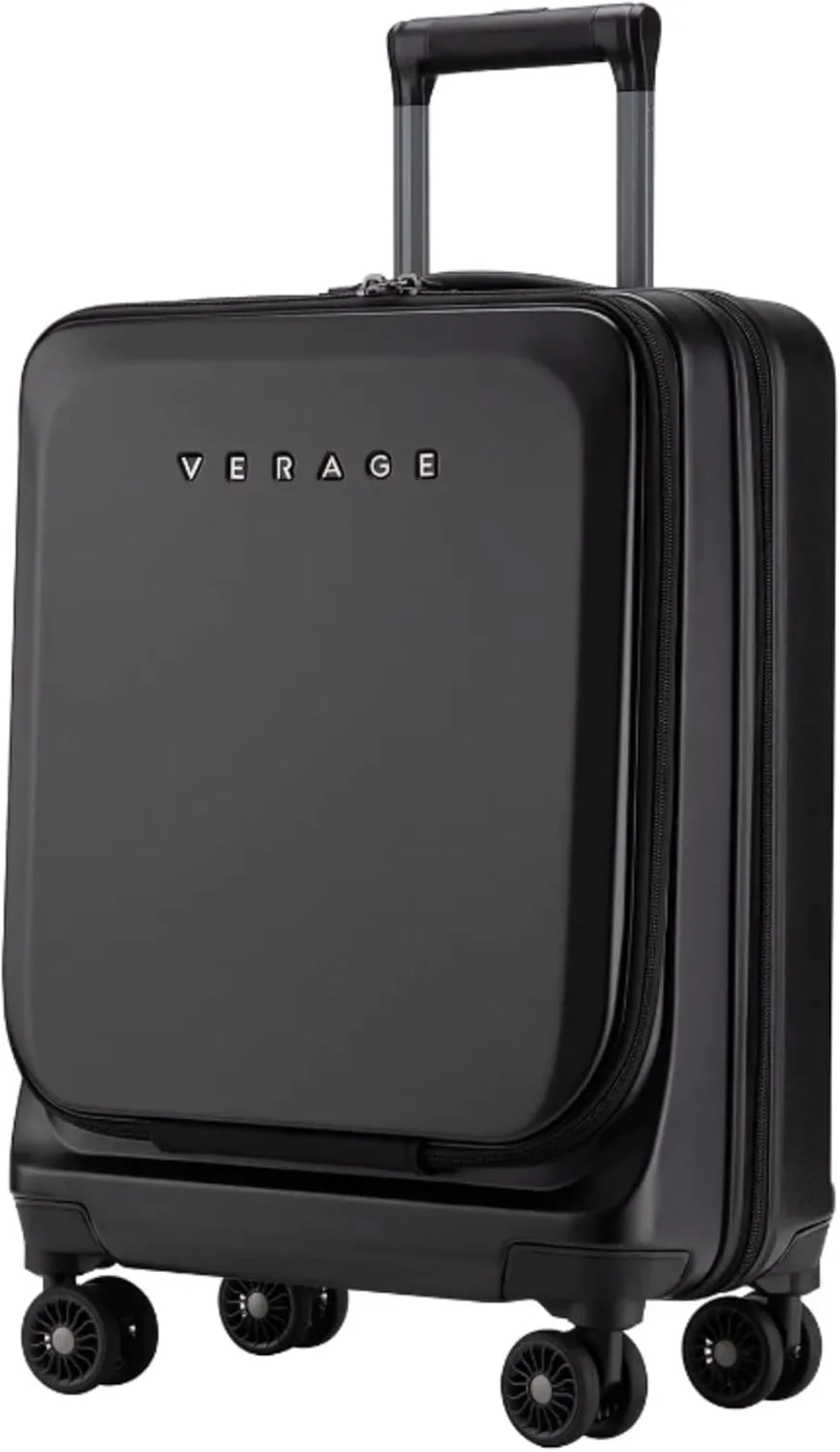 کیف اداری چرخ‌دار VERAGE با چهار چرخ دوبل، بدنه مقاوم ABS/PC با جیب جلویی دارای محفظه لپ‌تاپ/آیپد و پورت USB (48x42x25 سانتی‌متر) (GM19031W-ll مشکی)