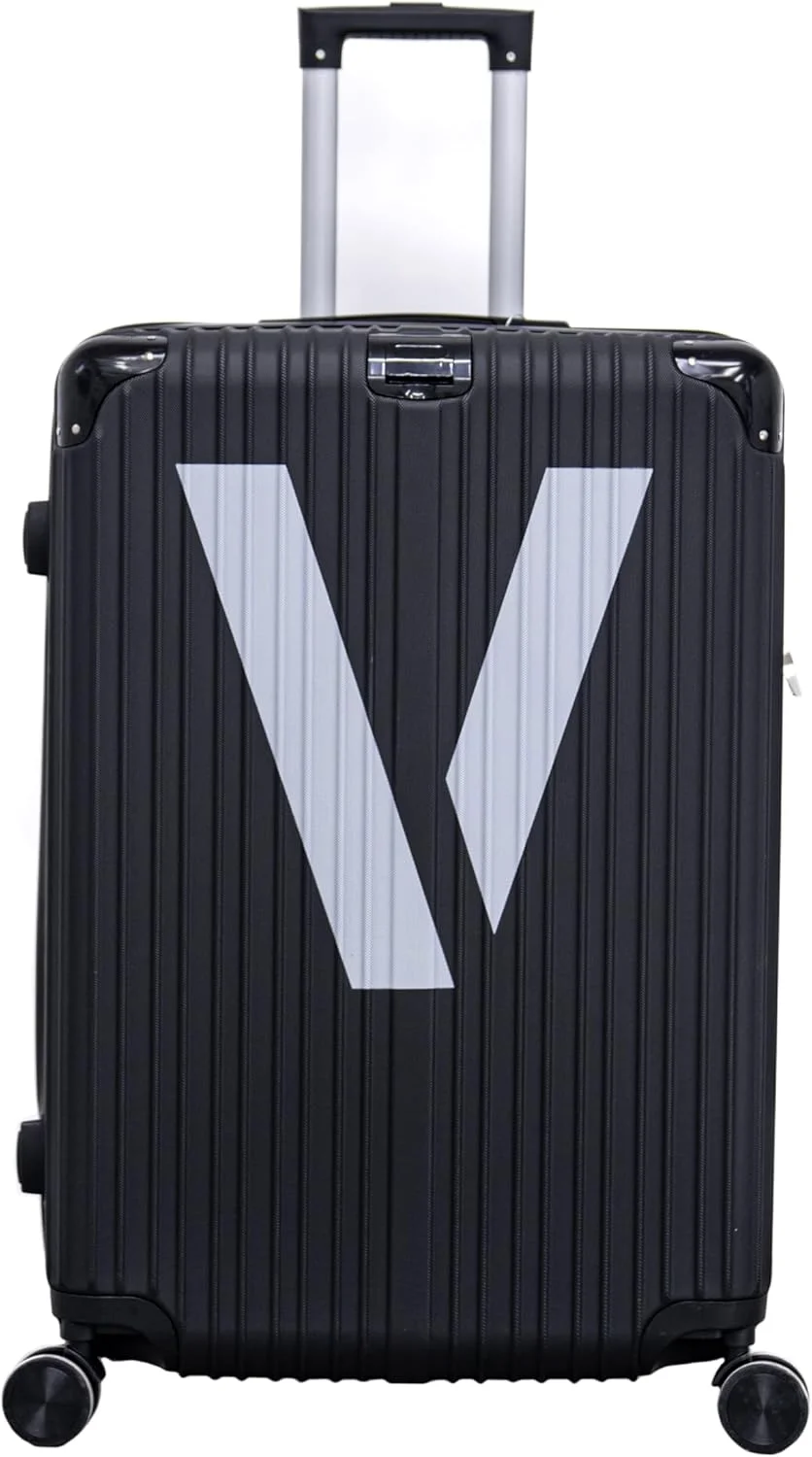 چمدان چرخشی سخت 74 سانتی‌متری، جنس ABS مشکی، چمدان بزرگ مسافرتی با چرخ‌های 360 درجه و دسته تلسکوپی