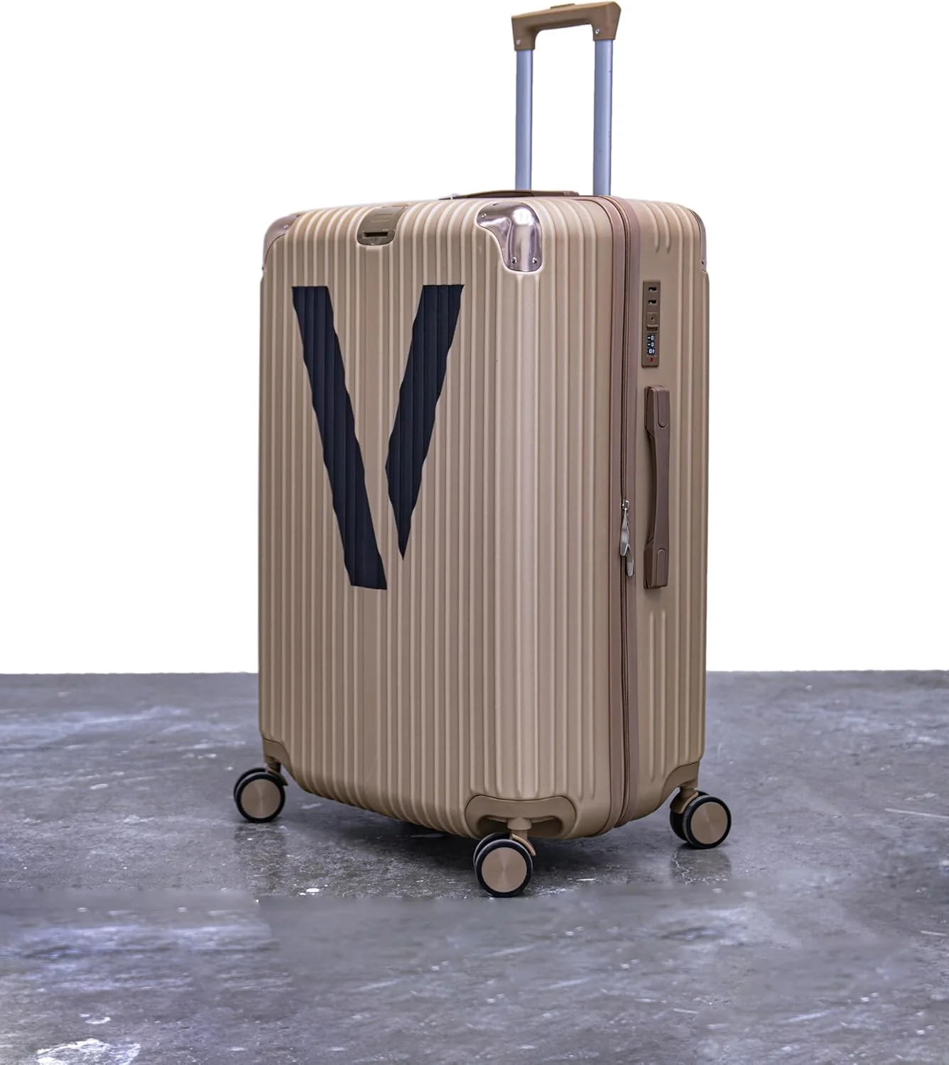 چمدان چرخشی سخت - سایز 28 اینچ (74 سانتی متر)، جنس: ABS، رزگلد
