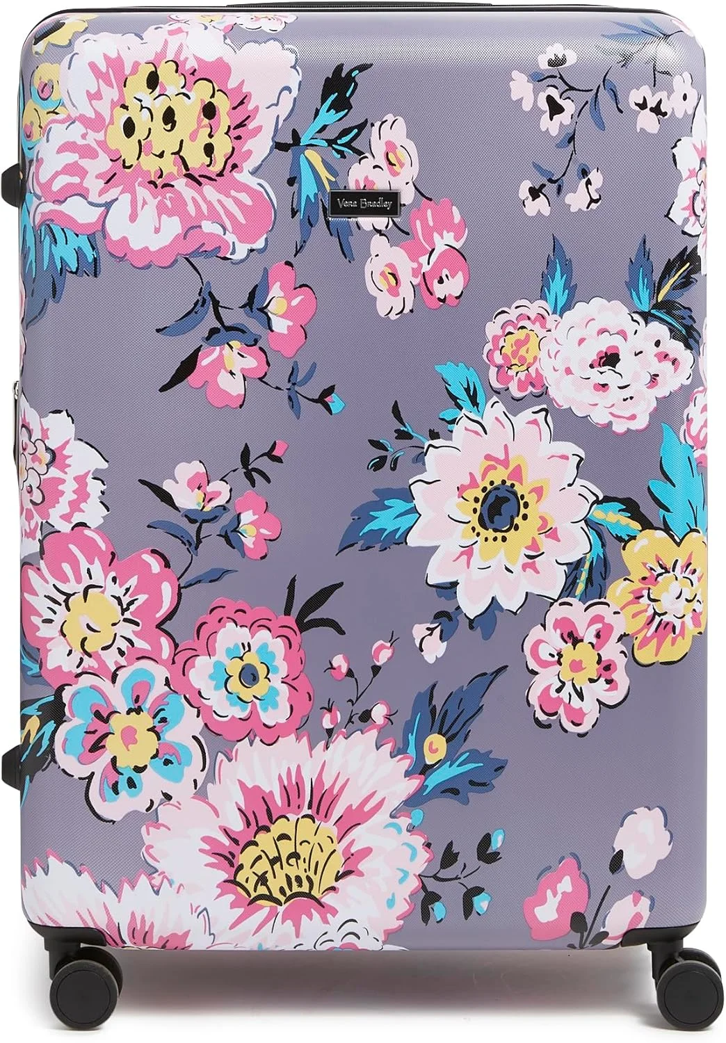 چمدان چرخ دار سخت Vera Bradley، طرح دسته گل پاریسی خاکستری تیره