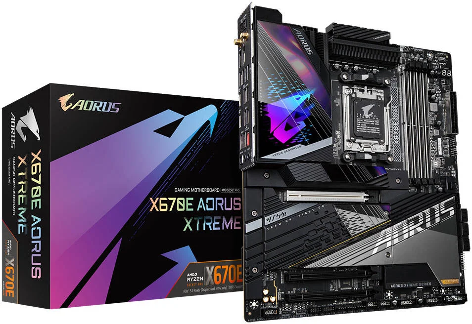 مادربرد GIGABYTE X670E AORUS XTREME AM5 E-ATX، چیپست AMD X670، 4 اسلات DDR5 DIMM تا 192 گیگابایت حداکثر حافظه، Wi-Fi 6E AX210 / BT 5.2، PCIEX16، 1x M.2، 2x USB Type-C، 1 x HDMI / 1x DP | X670E A-XT