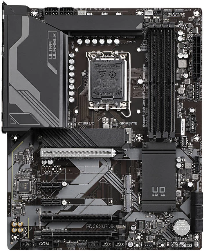 مادربرد GIGABYTE Z790 UD rev. 1.0 LGA1700 ATX، چیپست Intel Z790، 4 اسلات DDR5 DIMM، حداکثر حافظه 128 گیگابایت، LAN 2.5GbE، 1 اسلات PCI E 5.0 x16، 1 پورت HDMI1، 1 پورت DP، 1 اسلات M.2، USB-C 3.2/USB 2.0 | Z790-UD