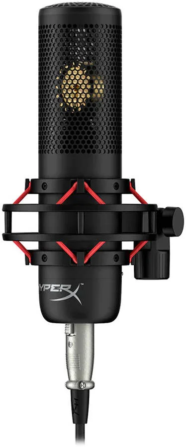 میکروفون دیافراگم بزرگ HyperX ProCast، برای استریم، پادکست و کنفرانس، الگوی قطبی کاردیوئید، فیلتر بالاگذر 80 هرتز، سوییچ پد -10 دسی بل، فیلتر پاپ جداشدنی، خروجی XLR، مشکی | 699Z0AA