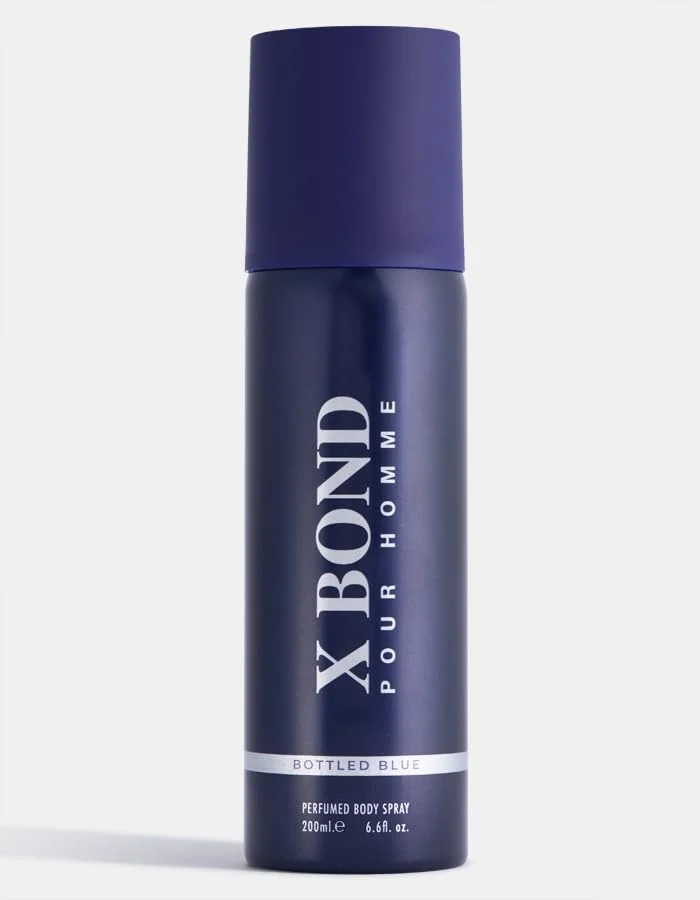 اسپری بدن مردانه ایکس باند مدل Bottled Blue – مرکبات تازه، چوبی و مشک | 200 میلی لیتر، ماندگاری طولانی
