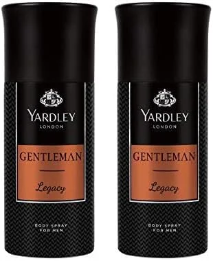 اسپری بدن مردانه Yardley Gentleman Legacy، رایحه مردانه کاریزماتیک با نت های چوبی شرقی، 150 میلی لیتر (بسته 2 عددی)