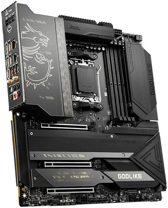 مادربرد MSI MEG X670E GODLIKE AM5 E-ATX، چیپست AMD X670، حداکثر حافظه 4 x DDR5 128GB، LAN با سرعت I225V 2.5Gbps، AMD Wi-Fi 6E، بلوتوث 5.2، 3x PCIe 5.0 x16، 4x اسلات M.2، USB 3.2/2.0 | 911-7D68-001 مادربرد MSI MEG X670E GODLIKE AM5 E-ATX، چیپست AMD X670، حداکثر حافظه 4 x DDR5 128GB، LAN با سرعت I225V 2.5Gbps، AMD Wi-Fi 6E، بلوتوث 5.2، 3x PCIe 5.0 x16، 4x اسلات M.2، USB 3.2/2.0 | 911-7D68-001