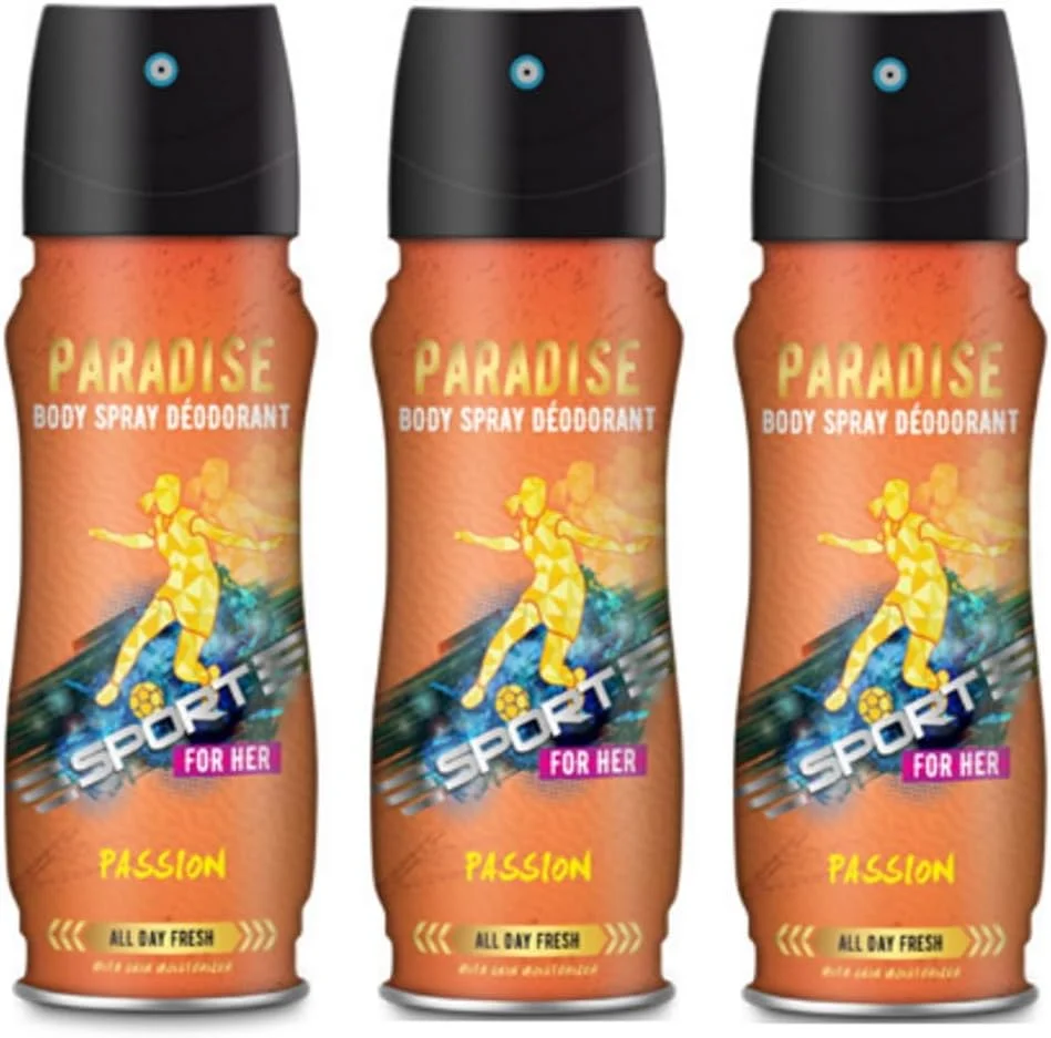 اسپری خوشبو کننده بدن زنانه بیلا مدل Paradise Passion، حاوی مرطوب کننده پوست و ماندگاری 24 ساعته - 200 میلی لیتر (بسته 3 عددی)