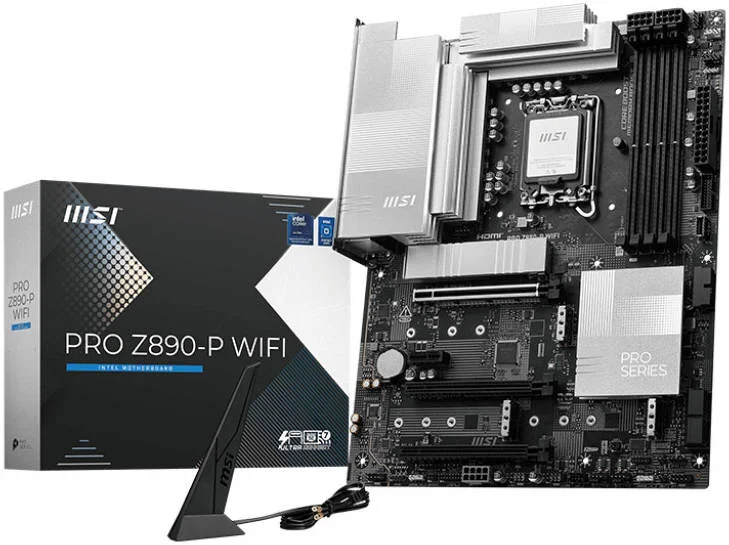 مادربرد MSI Pro Z890-P Wi-Fi LGA 1851 ATX، چیپست Intel Z890، 4 اسلات DDR5 UDIMM، حداکثر حافظه 256 گیگابایت، Wi-Fi 7 و BT 5.4، 3 اسلات PCI-E x16، 4 اسلات M.2، مشکی | 911-7E34-001