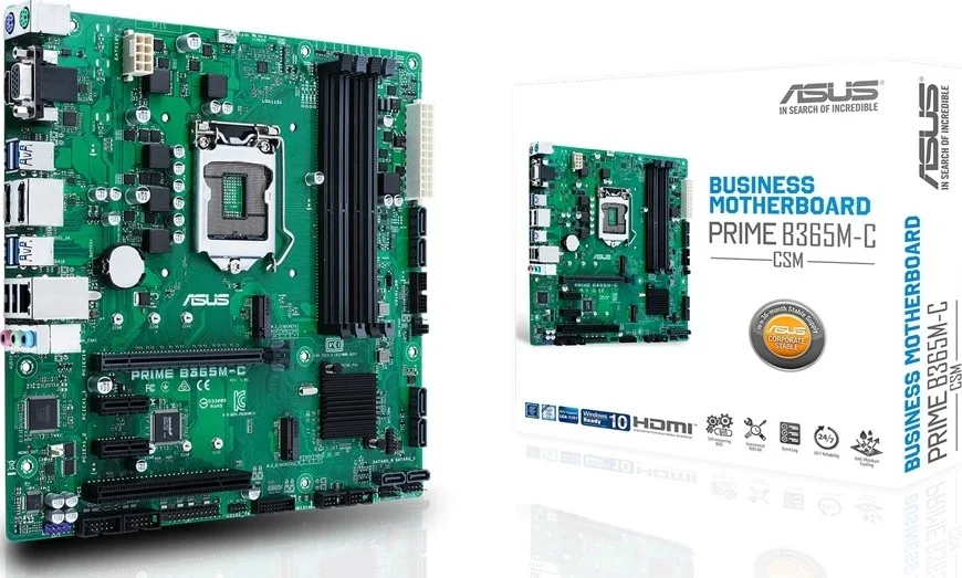 مادربرد ایسوس پرایم B365M-C/CSM اینتل B365 (4 اسلات رم، 8 پورت USB 3.1، 2 پورت نمایش، 2 سوکت M.2) Micro-ATX | 90MB10U0-M0EAYC