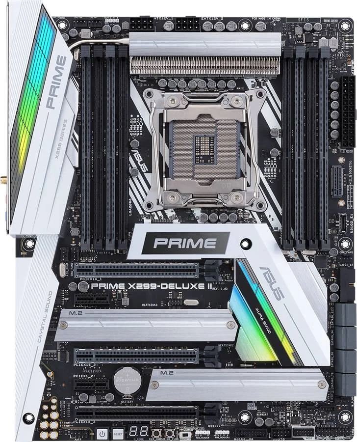 مادربرد ASUS Prime X299-Deluxe II، LGA2066 (Intel Core X-Series)، ATX DDR4، M.2 U.2، Thunderbolt 3، USB 3.1، با Dual Gigabit LAN، 802.11AC WiFi | 90MB0ZB0-M0EAY0