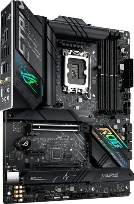 مادربرد ایسوس راگ استریکس B660-F گیمینگ وای فای ATX، سوکت LGA 1700 نسل دوازدهم، پشتیبانی از حافظه DDR5، وای فای 6 (802.11ax)، اینتل 2.5 گیگابیتی اترنت، 3 اسلات M.2، PCIe 4.0، USB 3.2، ساتا | 90MB18R0-M0EAY0