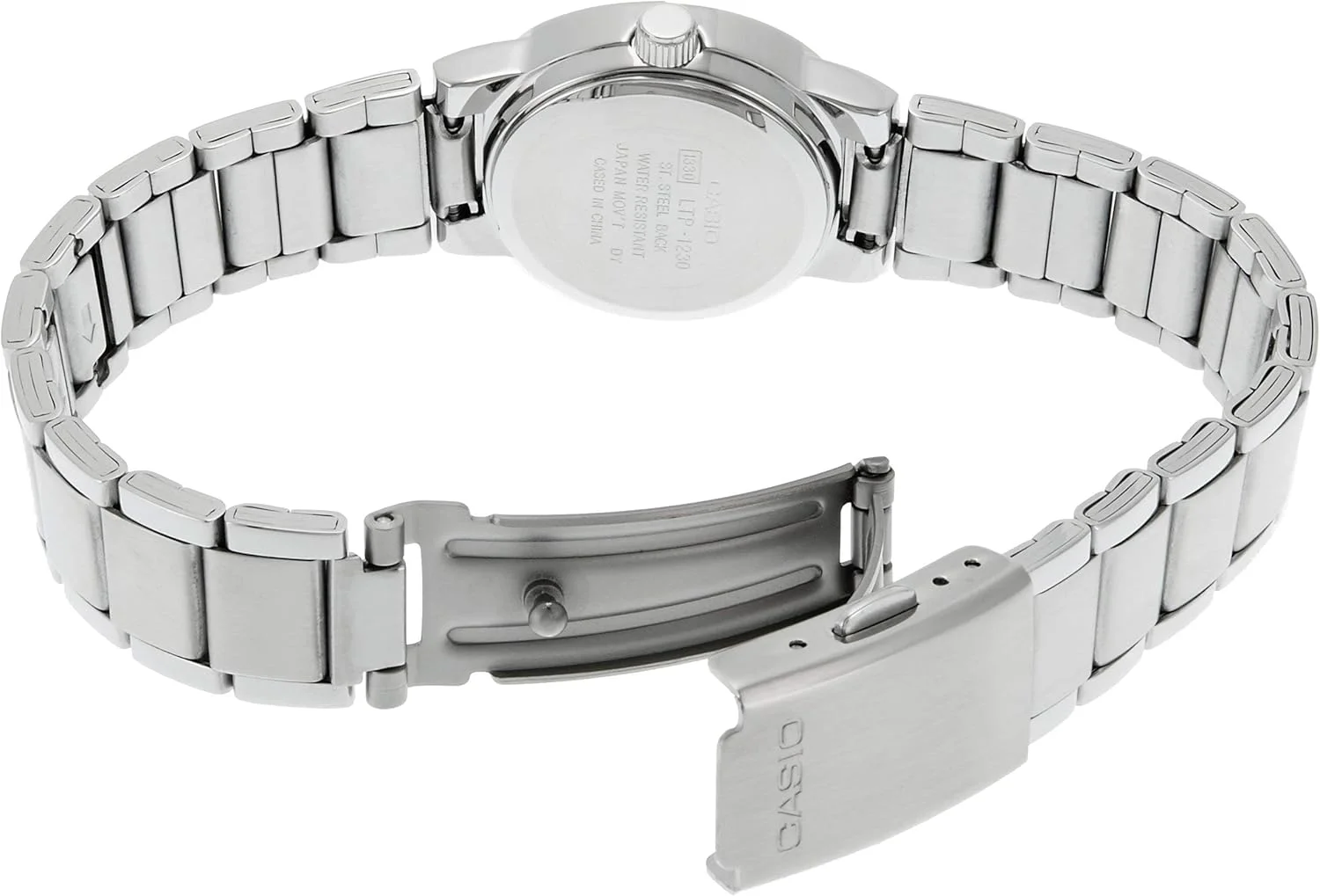 ساعت مچی زنانه کاسیو با صفحه و بند استیل
