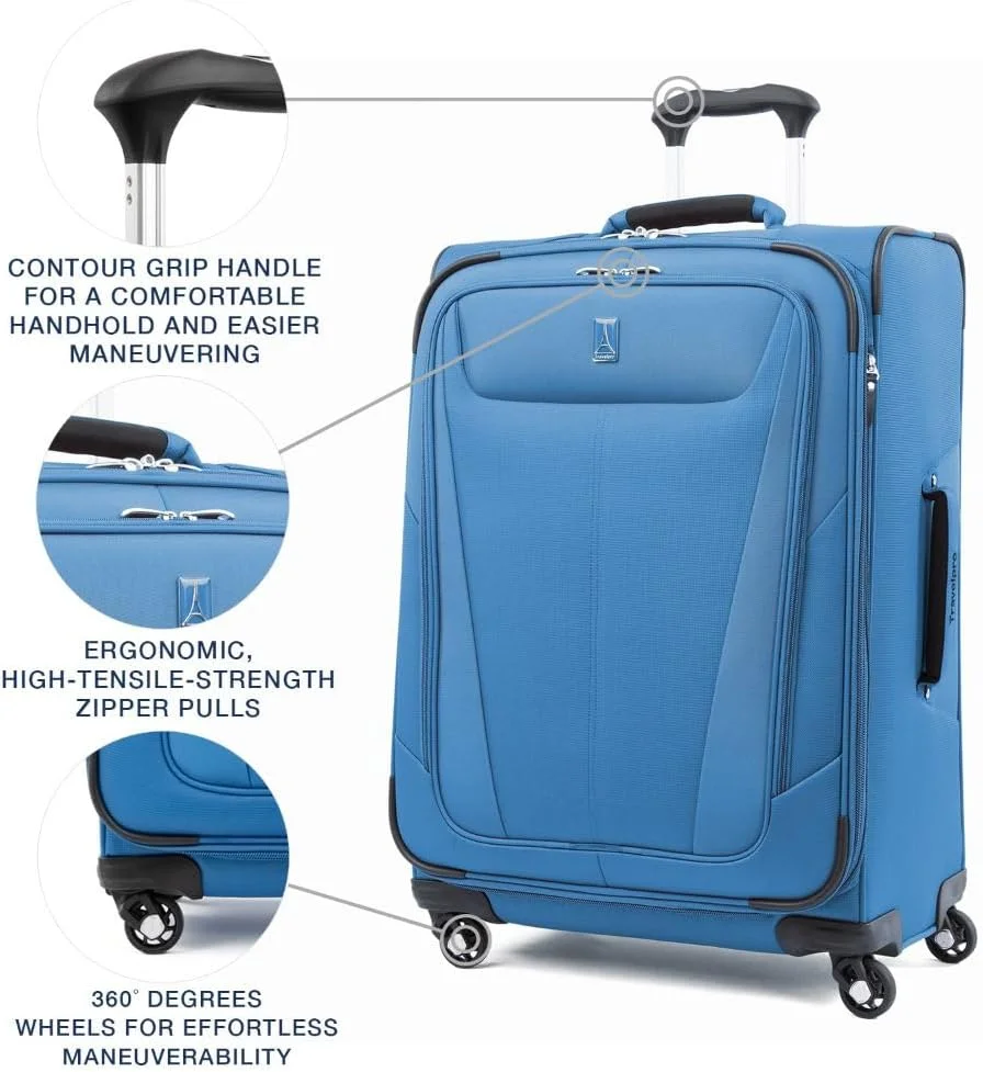 چمدان چرخشی جادار و سبک Travelpro Maxlite 5، آبی لاجوردی، سایز متوسط 25 اینچ