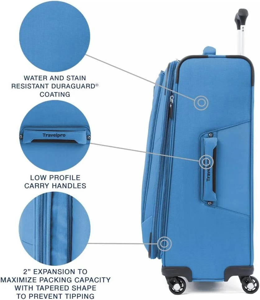 چمدان چرخشی جادار و سبک Travelpro Maxlite 5، آبی لاجوردی، سایز متوسط 25 اینچ