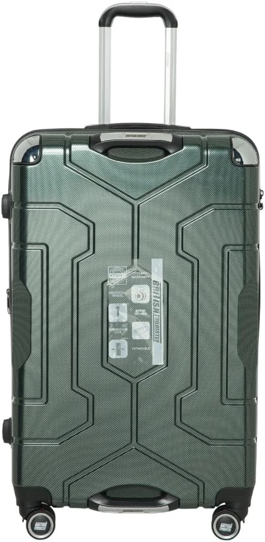 چمدان کابین ۲۰ اینچی | چمدان سخت ABS با لایه قابل افزایش | چمدان سبک وزن با چرخ های اسپینر ۳۶۰ درجه و دسته تلسکوپی - (سبز تیره)