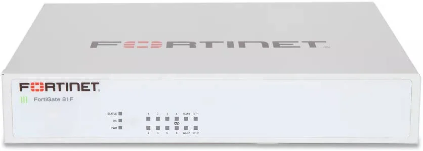 فایروال Fortinet FortiGate-81F، رمزگذاری AES (256 بیتی)، رمزگذاری SHA-256، محافظت از تهدید 900 مگابیت بر ثانیه، 200 تونل VPN سایت به سایت، سفید | FG-81F-BDL-950-12