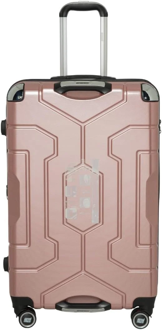 چمدان کابین ۲۰ اینچی | چمدان سخت ABS با لایه قابل افزایش | چمدان سبک وزن با چرخ های اسپینر ۳۶۰ درجه و دسته تلسکوپی - (رزگلد)
