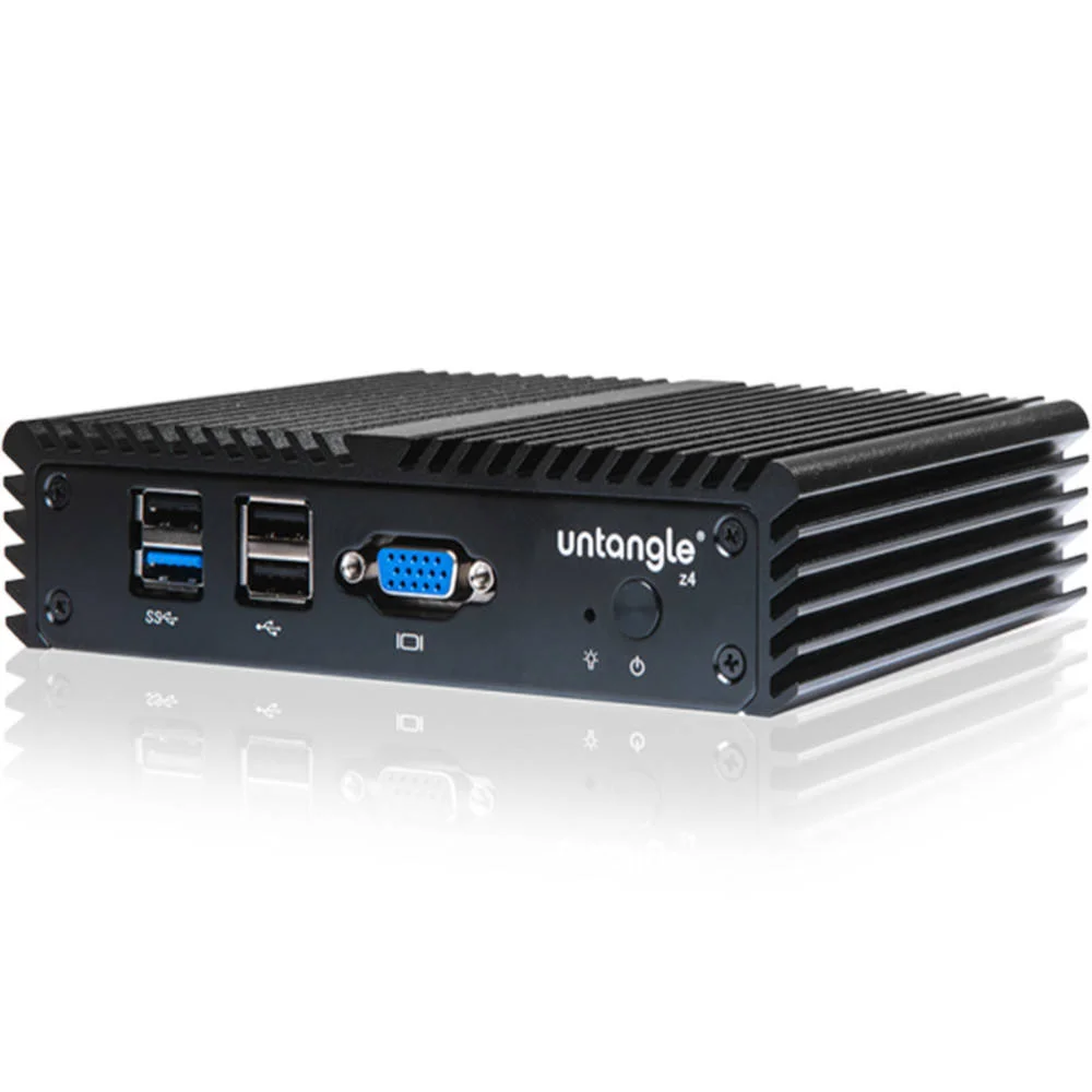 دستگاه فایروال Untangle Z4، مناسب برای 10-50 کاربر، پردازنده چهارهسته‌ای Celeron، 4 گیگابایت رم، 32 گیگابایت حافظه SSD mSATA، توان عملیاتی 950 مگابیت بر ثانیه، 4 پورت USB، مشکی | Z4