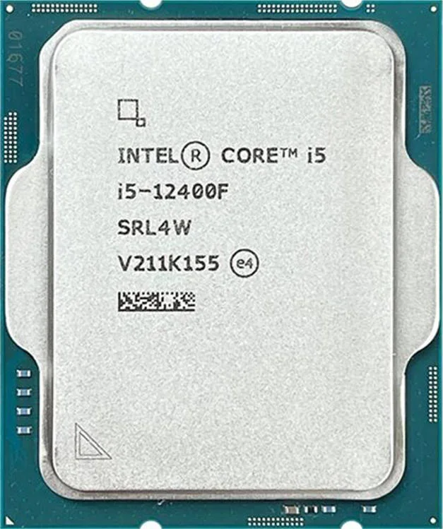 پردازنده دسکتاپ نسل دوازدهم Intel Core i5-12400F Alder Lake، 6 هسته، 12 رشته، 18 مگابایت کش، فرکانس پایه 2.5 گیگاهرتز، سوکت LGA 1700، توان 65 وات، حداکثر حافظه 128 گیگابایت، مدل Tray i5-12400F