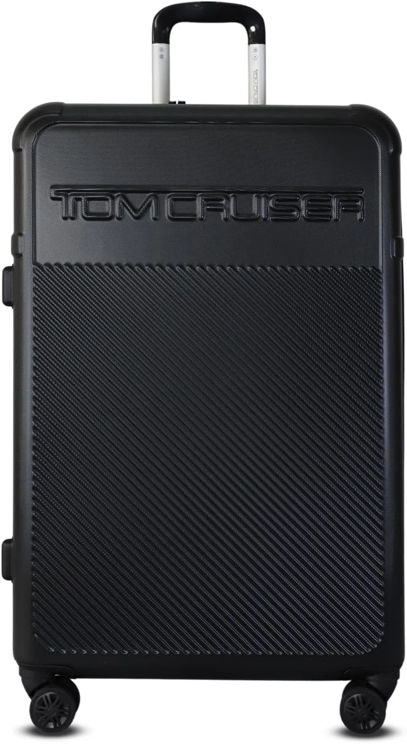 چمدان چرخ دار سخت 24 اینچی مشکی – چمدان بادوام ABS+PC، چمدان مسافرتی سبک وزن با چرخ های اسپینر بی صدا