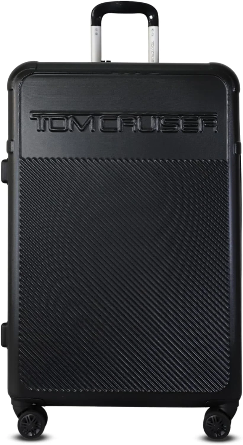 چمدان چرخ‌دار سخت 28 اینچی مشکی – چمدان بادوام ABS+PC، چمدان مسافرتی سبک با چرخ‌های اسپینر بی‌صدا