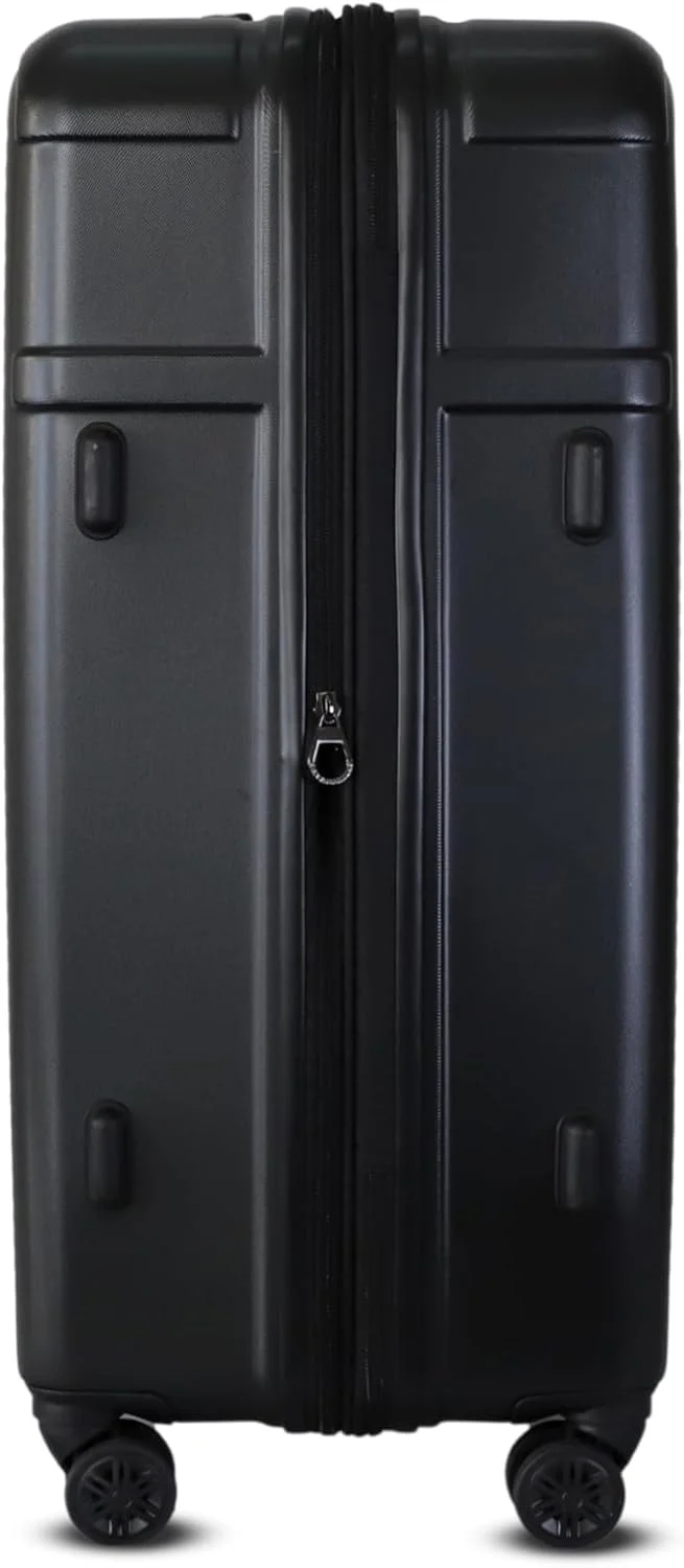 چمدان چرخ‌دار سخت 28 اینچی مشکی – چمدان بادوام ABS+PC، چمدان مسافرتی سبک با چرخ‌های اسپینر بی‌صدا