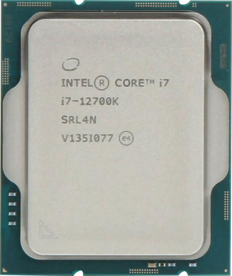 پردازنده نسل دوازدهم اینتل Core i7-12700K LGA 1700، حافظه دو کاناله DDR5-4800، سرعت کلاک هسته P 3.6 گیگاهرتز، حافظه کش 25 مگابایت، آنلاک برای اورکلاک، Tray | i7-12700K