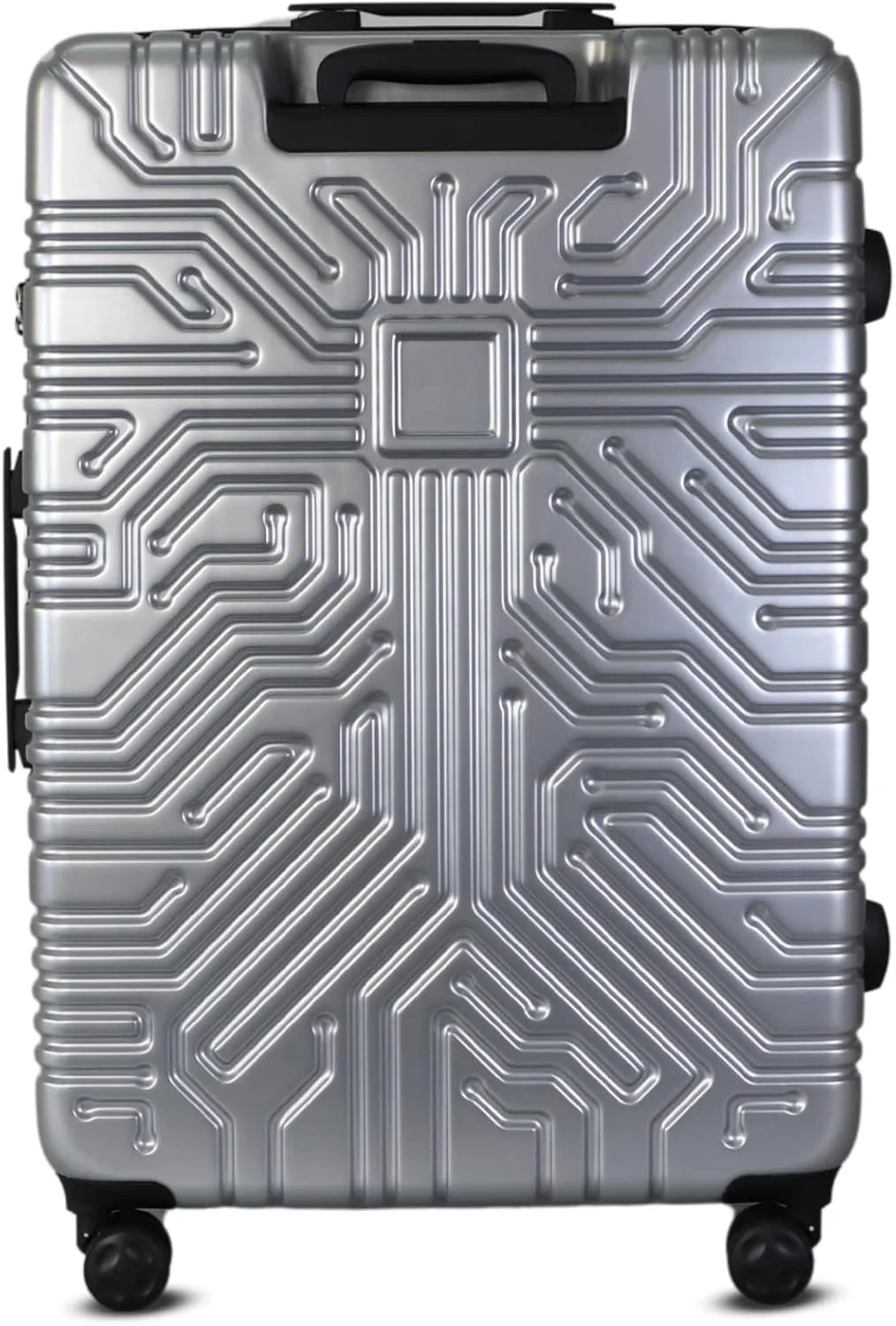 چمدان چرخ‌دار سخت 24 اینچی ماتریکس نقره‌ای – چمدان بادوام ABS+PC، چمدان مسافرتی سبک با چرخ‌های اسپینر بی‌صدا
