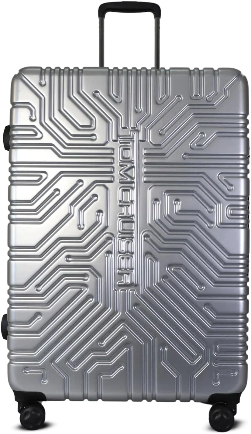 چمدان چرخ دار سخت 20 اینچی ماتریکس نقره ای – چمدان بادوام ABS+PC، چمدان مسافرتی سبک وزن با چرخ های اسپینر بی صدا