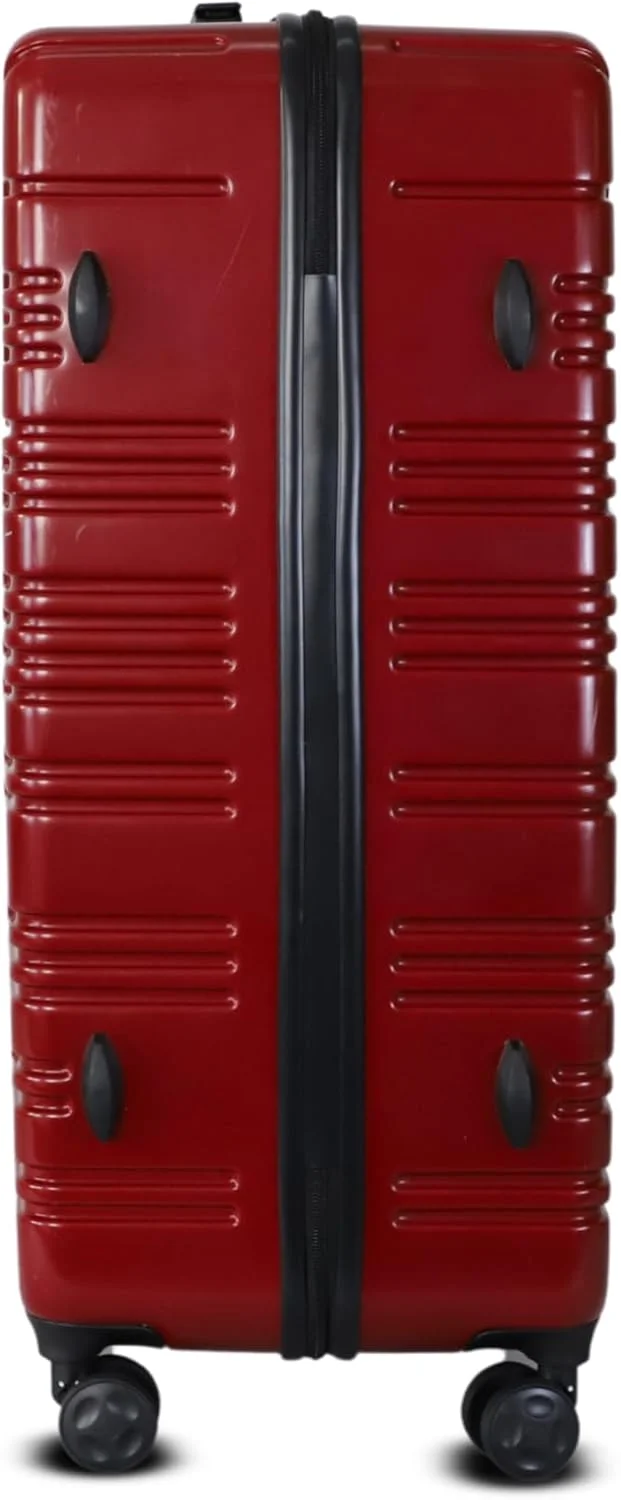 چمدان چرخدار سخت 28 اینچی ماتریکس قرمز - چمدان بادوام ABS+PC، چمدان مسافرتی سبک وزن با چرخ های اسپینر بی صدا