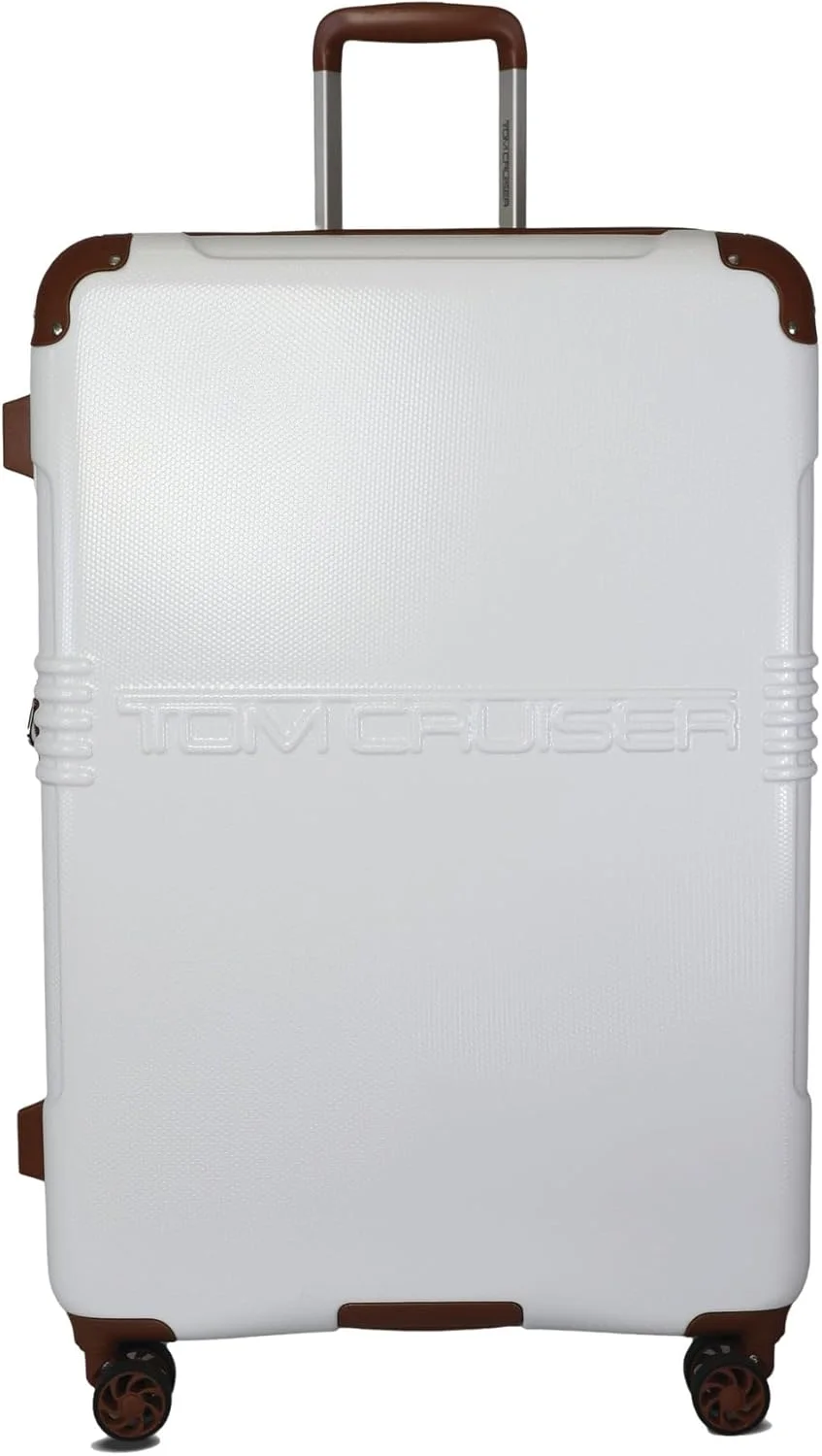 ترولی سخت بدنه سایز 24 اینچ مدل گرند تور، سفید - چمدان مسافرتی سبک و بادوام با چرخ‌های اسپینر بی‌صدا