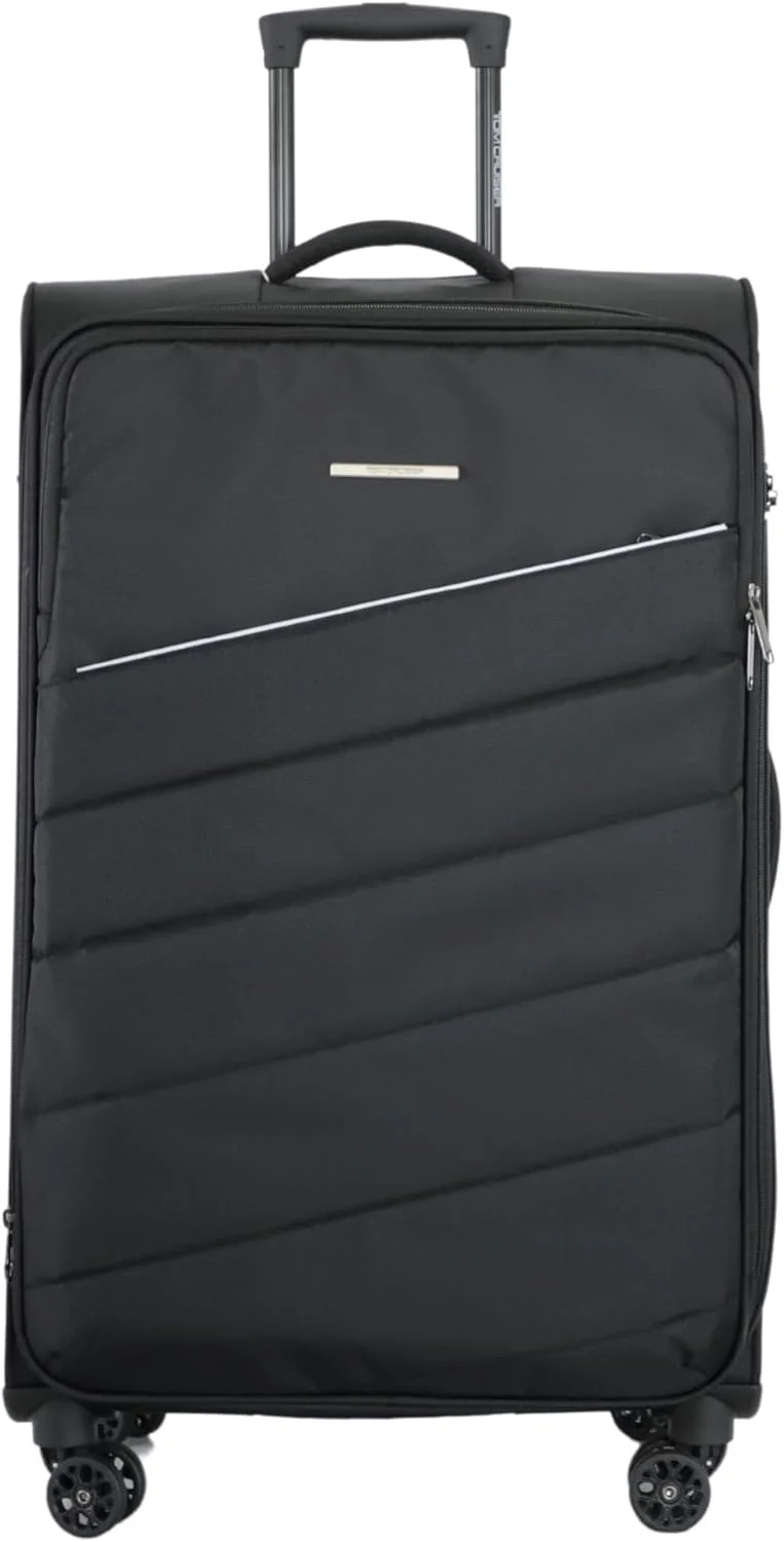 چمدان چرخ‌دار نرم 24 اینچی مشکی الیت – کیف مسافرتی نایلونی 680D با کیفیت عالی با چرخ‌های اسپینر بی‌صدا، سبک و بادوام