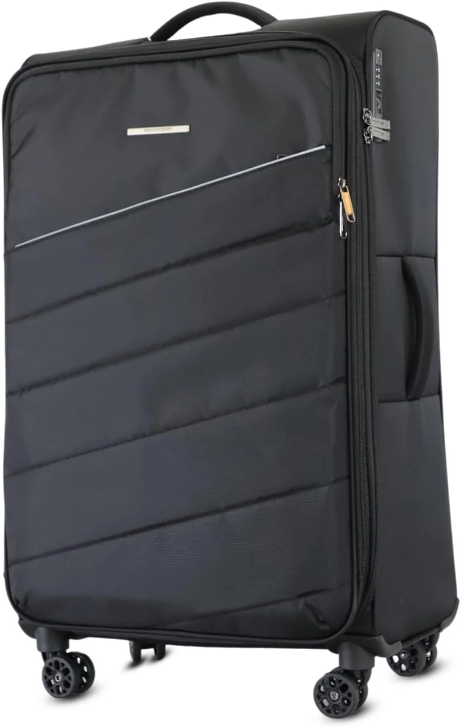 چمدان چرخ‌دار نرم 24 اینچی مشکی الیت – کیف مسافرتی نایلونی 680D با کیفیت عالی با چرخ‌های اسپینر بی‌صدا، سبک و بادوام