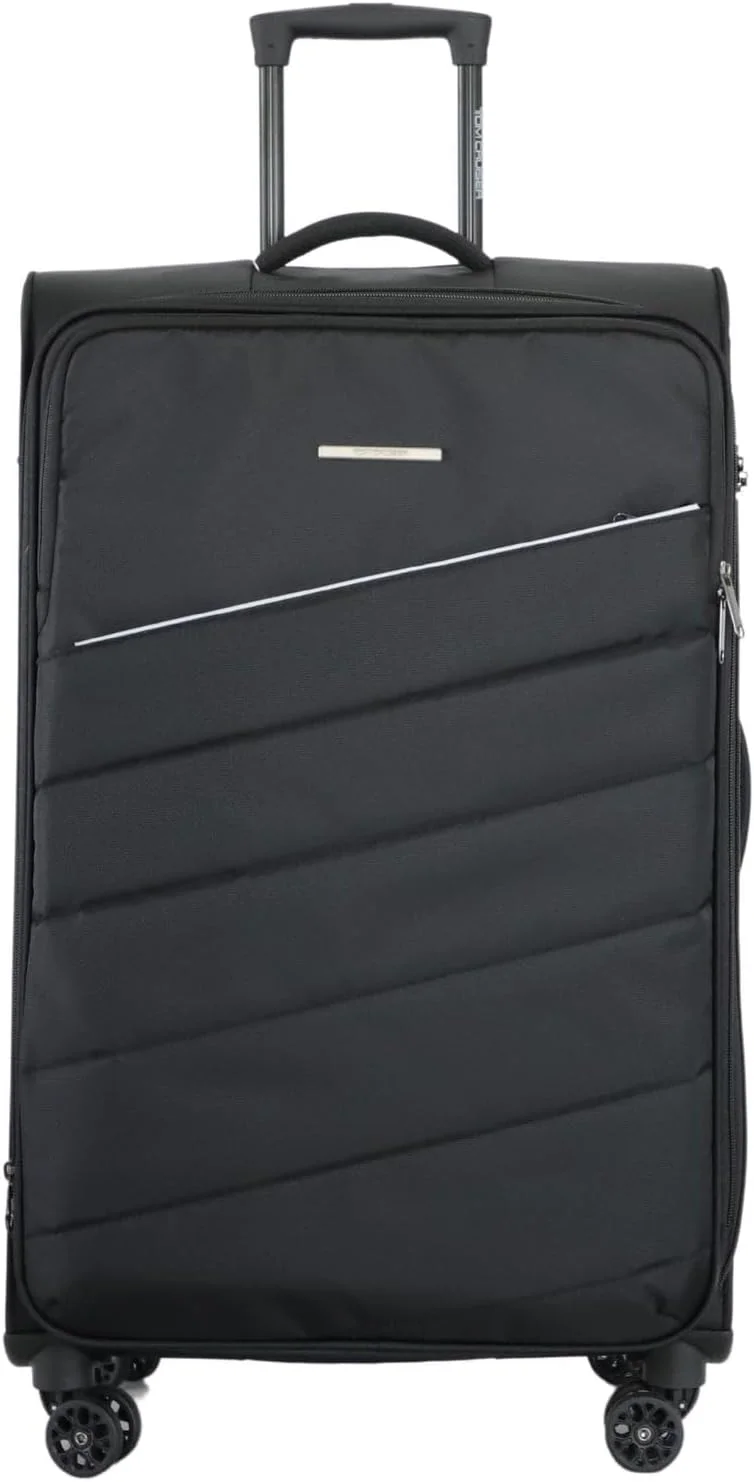 چمدان چرخ‌دار نرم 28 اینچی مشکی الیت – چمدان مسافرتی شیک و بادوام با چرخ‌های اسپینر بی‌صدا، سبک و جادار