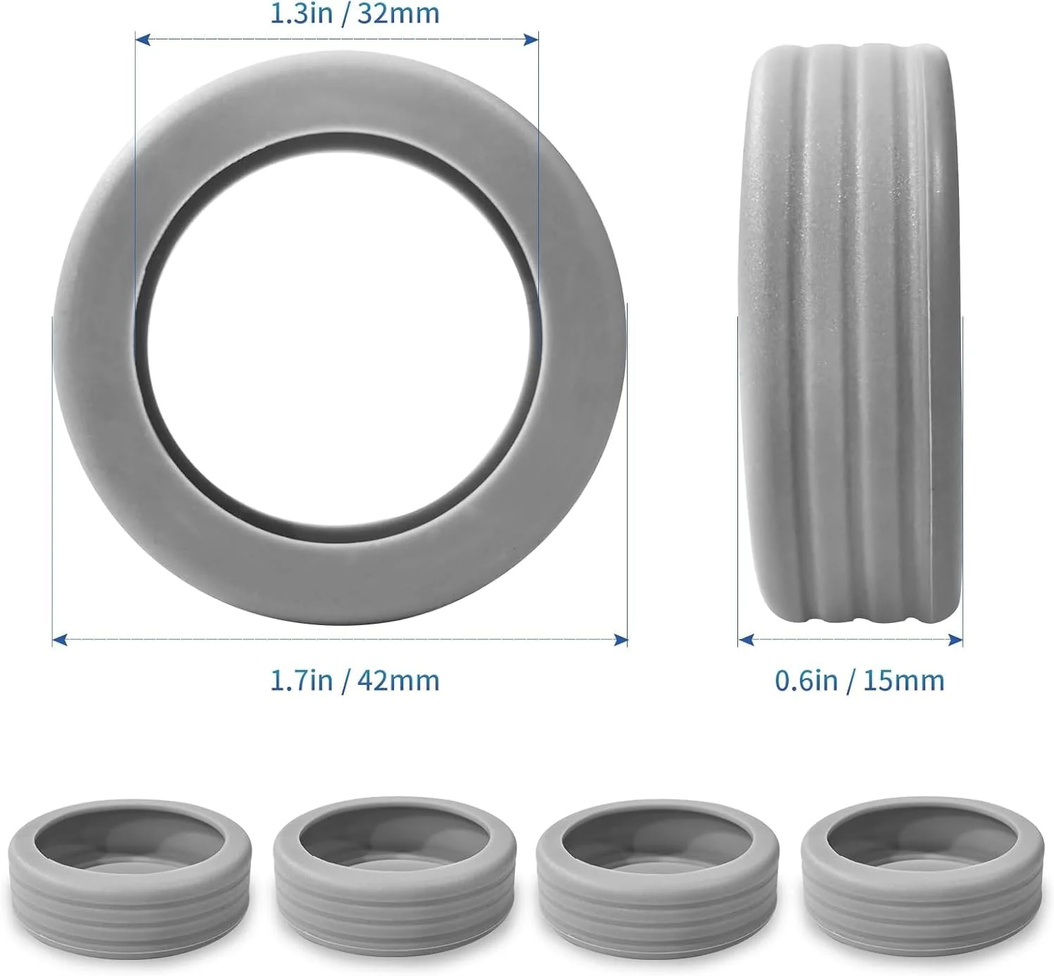 محافظ چرخ چمدان سیلیکونی تزویق، بسته 10 عددی، محافظ های جهانی بی صدا برای چمدان و چرخ دستی، کلاهک های ضد لغزش جلوگیری از خراش (خاکستری)