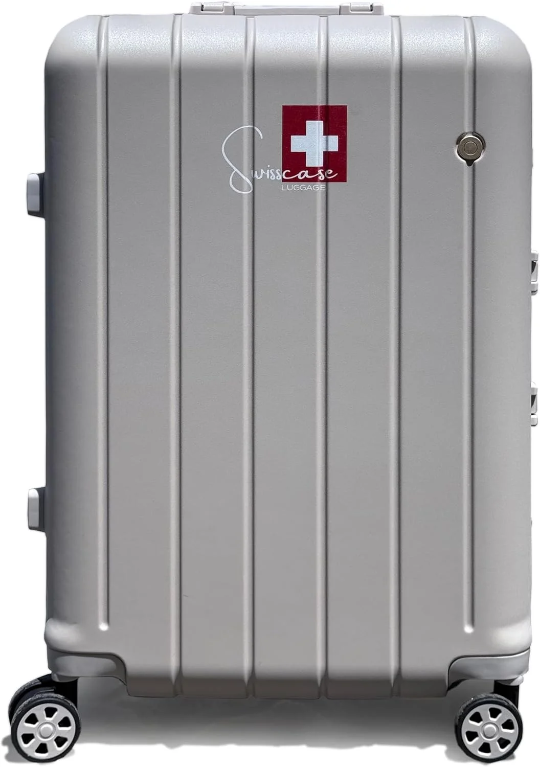 چمدان سخت پوسته 24 اینچی SWISSCASE V801، فریم آلومینیومی، چرخ های دوبل اسپینر، طرح کویر