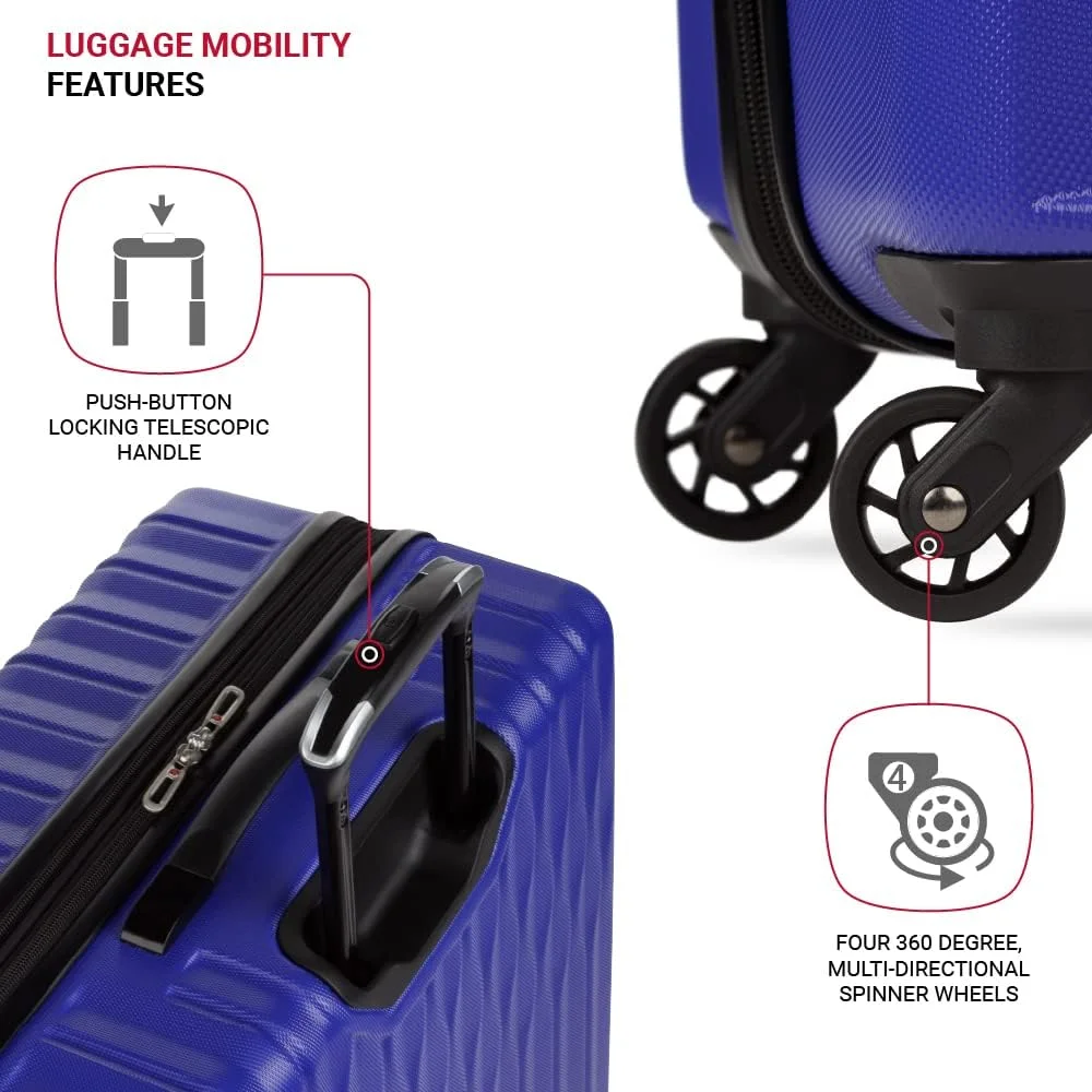 چمدان سخت بدنه چرخشی و قابل افزایش حجم SwissGear 8018