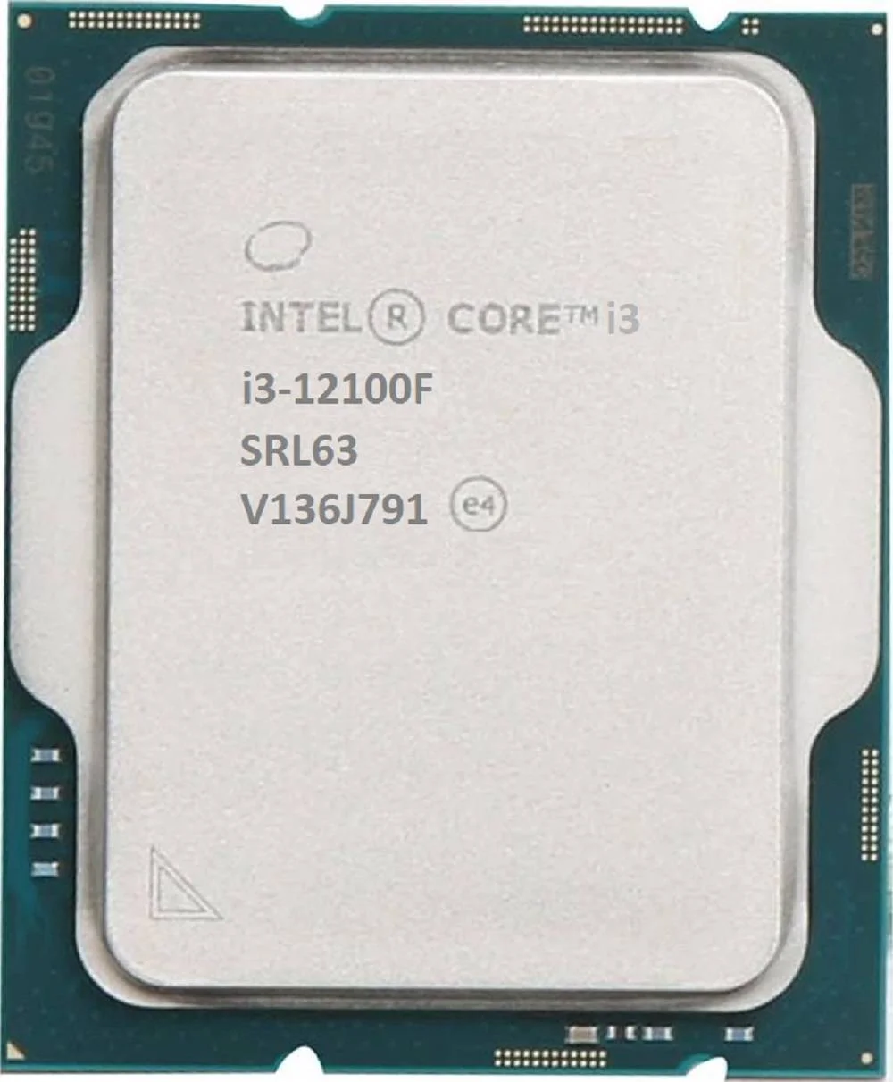 پردازنده دسکتاپ نسل دوازدهم Intel Core i3-12100F Alder Lake، سوکت LGA 1700، 4 هسته و 8 رشته، 12 مگابایت حافظه کش، سرعت کلاک هسته P 3.3 گیگاهرتز، پشتیبانی از PCIe 4.0 / 5.0، 58 وات | i3-12100F Tray