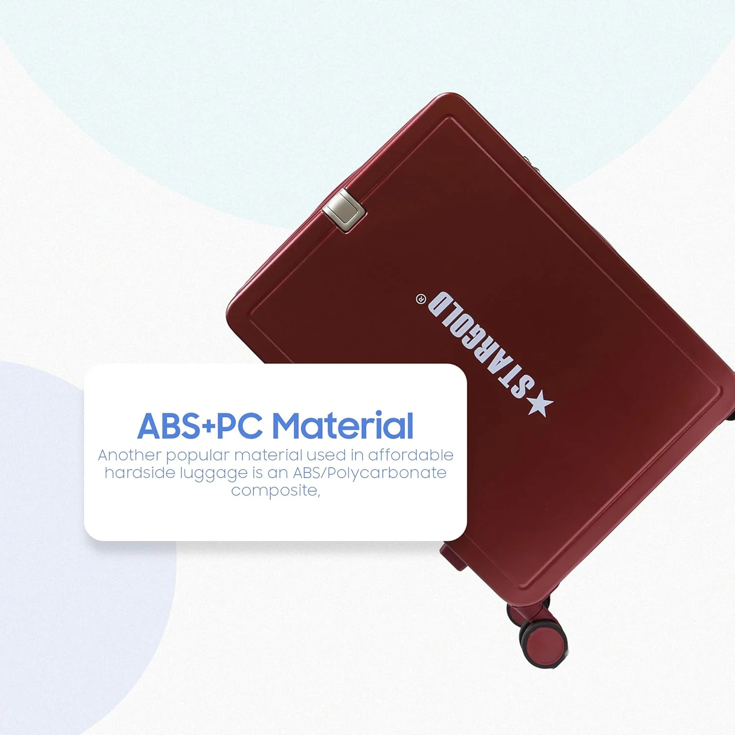 چمدان کابین سایز استارگلد مدل SG-T71D، بدنه سخت ABS+PC با سیستم قفل TSA